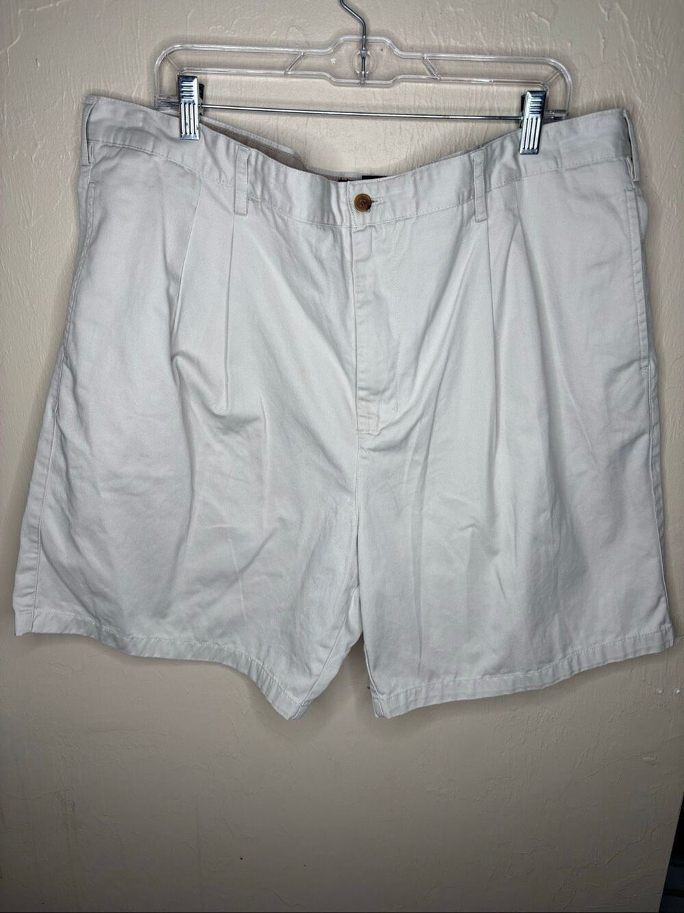 Chaps Khaki Flat Front 100% Cotton Chino Short's Men's Classic Fit Size 42-133